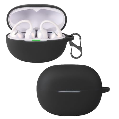 For Shokz OpenDots Air �P�[�X Shokz OpenDots Air�p �ی�J�o�[ �V���R�� �S�ʕی� �����h�~ �L�Y�h�~ �Ռ��z�� �����[�d�\ �J���r�i�t�� �ی�P�[�X (�u���b�N)