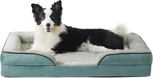Image of Cutepups Orthopedic Dog Bed Comfortable Dog Mattress for Sleeping, Washable pet Bed for Dogs (Washed Blue /Cream, 3XL)
