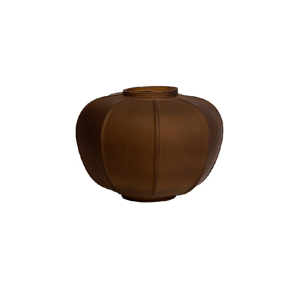 Vase lanterne mat marron pour fleur, vase de salon et d'entrée moderne