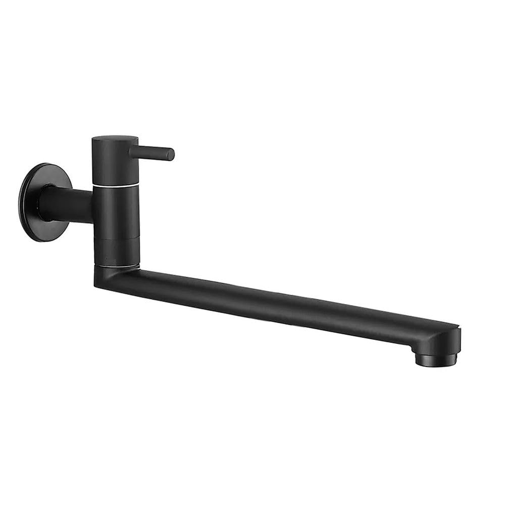 Robinet d'eau froide mural HomeLava avec bec orientable 30 cm noir