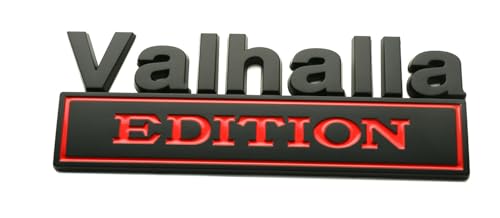 Image of 2pcs 7 inch Vikings Valhalla Edition Auto Emblems Truck Badge 3D Car Bumper Sticker Valhalla Edition Badges Decals Replacement Universal SUV Side Rear Trunk Door Viking Seasons (2, Red Black)