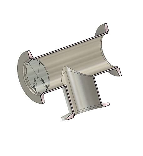 Image of bmotiontech Superior Grade ISO-KF NW50 KF50 Flange equal Tee Fitting, 3 ways vacuum fittings (KF50 Equal TEE)