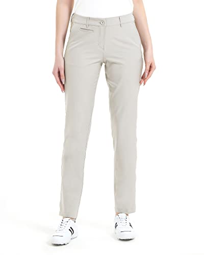 Lesmart Golf Pants Women Long Stretch Tall Straight Leg Twill Work Chino Ladies Size 10 Beige