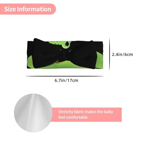 Baby Bow Headband Frog On Lotus Leaf Printing Soft, Skin-Friendly For Newborns 0-6 Months, For Baby Girls3