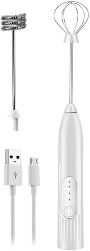 Mixers Electric Handheld Milk Frother Rechargeable Coffee Foamer with 2 Whisks 3-Speed Mini Stirrer for Cappuccino Latte Egg Mix(Onecolor)