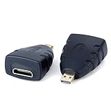 RHINORO Lot de 2 adaptateurs vidéo micro HDMI vers HDMI, prend en charge 4K @ 30 Hz...