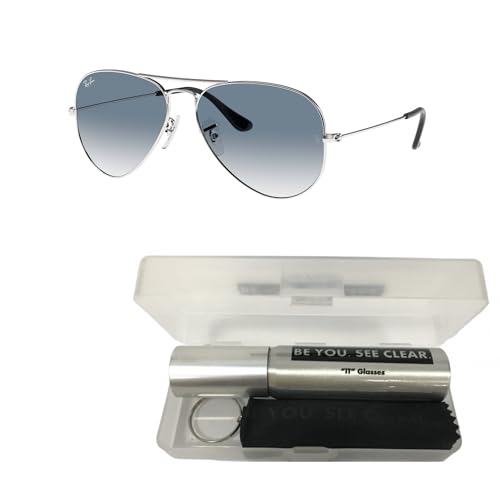 Ray-Ban RB3025 Sunglasses Bundle: RB 3025 AVIATOR LARGE METAL 003/3F Aviator Large Metal Silver Cle and Eyewear Cleaning Kit2