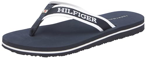 Tommy Hilfiger Chanclas Sandalias Mujer Pool Slide Sandalias de dedo, Blau (Azul), 37
