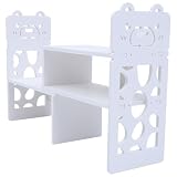 ARTIBETTER White Small Bookshelf Desktop Bookcase with PVC Material, File Organizer and Home Decoration Storage Stand for Office and Bedroom