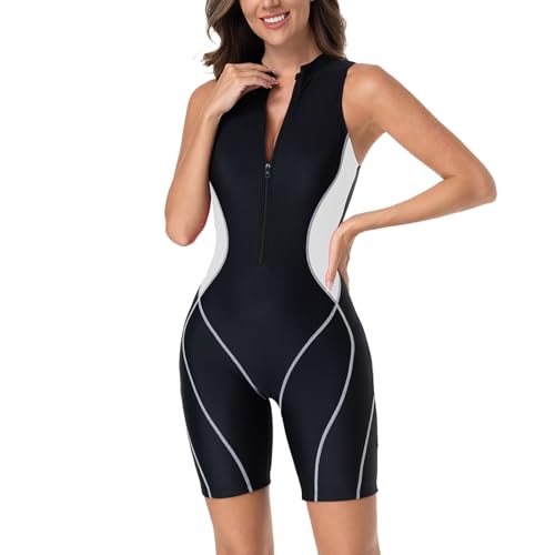 Bañador entero mujer con cremallera integrada para surf en primavera y verano