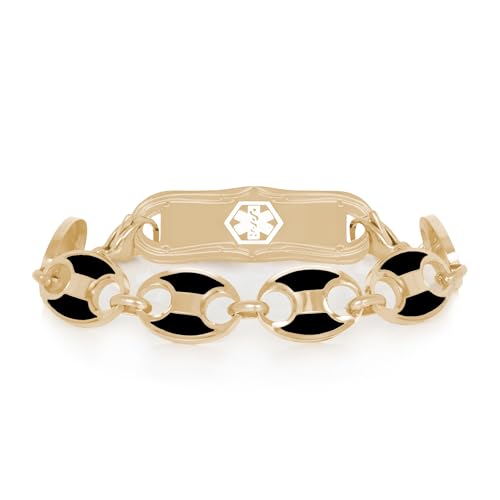 Lauren's Hope Black and Gold Medical ID Bracelet, Saylor, Parent