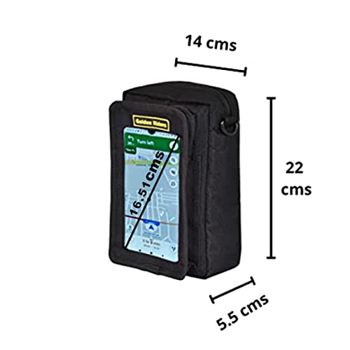 GR GOLDEN RIDERS Fabric | M Poche | Compact Magnetic Motorcycle Tank Bag for (Mobie Pouch) Mobile Navigation
