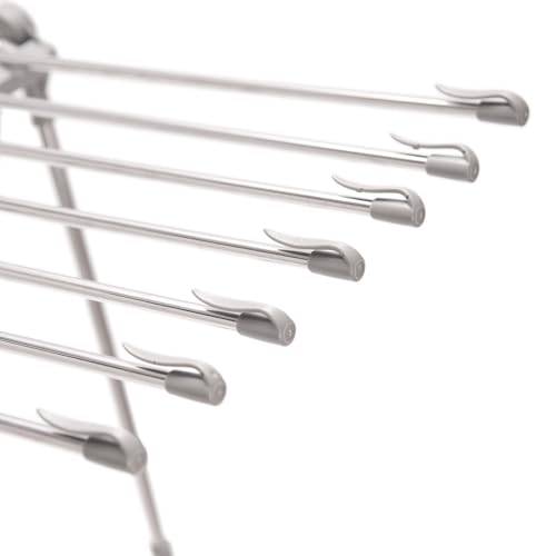 Image of Swige Foldable Clothes Drying Rack, Stainless Steel, Silver, Large, Indoor and Outdoor, 120 cm Height