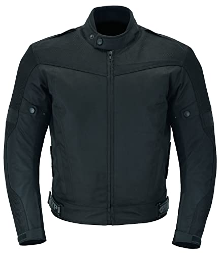 Texpeed Chaqueta moto hombre 4 estaciones con protecciones - Impermeable de motociclista con armadura CE (EN 1621-1) - Verano/invierno - Negro - 6XL