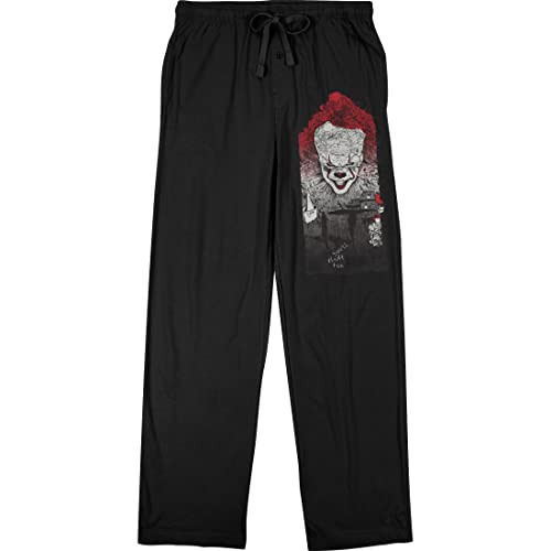 Bioworld IT Movie 2017 Pennywise Clown Men's Black Graphic Sleep Pajama Pants