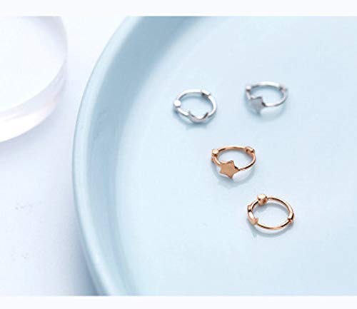 Orecchini a Cerchio Asimmetrici a Forma di Stella