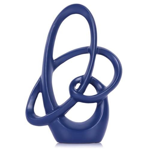 Escultura Abstracta Azul – Estatua de Resina de 28 cm para Decoración Moderna del Hogar, Centro de Mesa para Sala de Estar, Oficina, Mesa de Café, Estantería, Decoración Contemporánea Azul