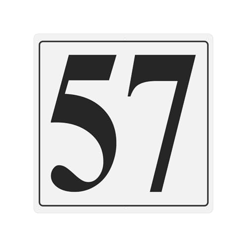 Panneau numéroté en métal 12x12 plaque aluminium numéro 57 de signalétique