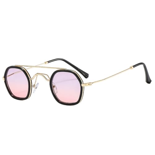 Lunettes de soleil rétro à double pont polygone pour protéger vos yeux avec style