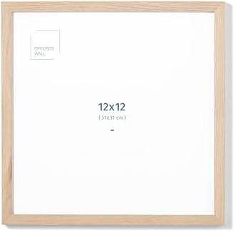 Opposite Wall - 12x12 in - Natural Solid Oak Wood Picture Frame - Lightweight, Versatile & Shatterproof - Wall Hanging Poster or Photo Frame - Wall Decor for Office, Gallery & Home