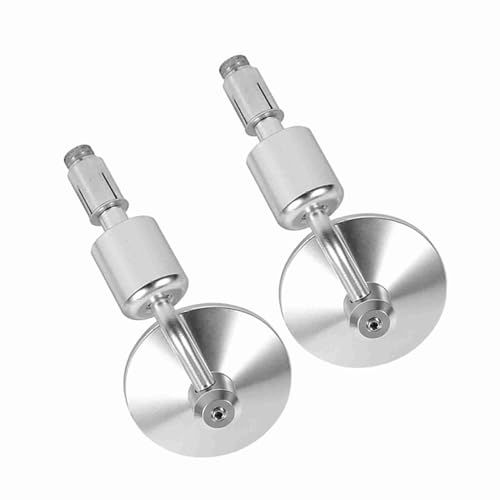 Haofy Rétroviseurs Latéraux de Moto, Bout de Barre de Guidon Rond Réglable, pour Vélos de Rue et Vélos de Sport, Boîtier étanche (SILVER)