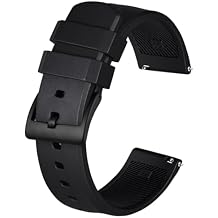 BISONSTRAP Mens Rubber Watch Band, Two-Tone Rubber Watch Straps, Quick Release, Band Width 18mm 20mm 22mm