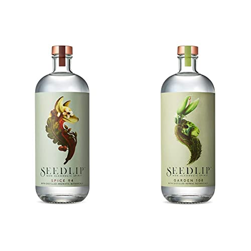 SEEDLIP Spice 94 & Garden 108 Bundle - Non-alcoholic Spirits | Herbal & Aromatic | Calorie Free, Sugar Free | Non-alcoholic Cocktails | 23.7fl oz (700ml)