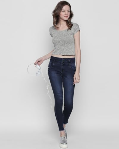 Jean ajusté extensible High Star taille haute en bleu W28