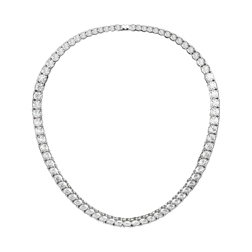 4-Prong Round Tennis Necklace – Elegant & Timeless, 18 