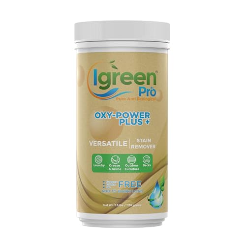 IGreen Pro Oxygen Bleach Destainer & Deodorizer for Household Cleaning & Laundry, Oxy Power Plus