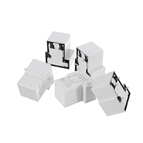 Davitu Module Board Relay Module - 5PCS HF105F-1-JQX-105F-1-005 012 024D-1HS Relay 05 12 24 V Relay Module 30A 4PIN Normally Open - (Voltage: 5V)