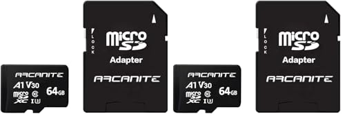 �yAmazon.co.jp ����z�A���J�i�C�g(ARCANITE) 64GB microSDXC�J�[�h UHS-I U3, A1, V30, 4K, C10, SD�A�_�v�^�[�t - AKV30A164 (× 2)