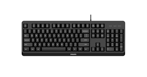 Teclado Membrana Philips SPK6207BL Preto ANSI Full Size USB-A Plug and Play