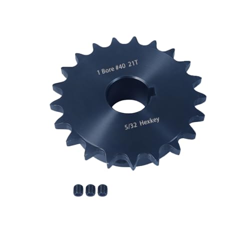 Image of #40 Roller Chain Sprocket,Type B,with 1 inch Bore Diameter and 21 Tooth,Made of AISI 1045 Medium Carbon Steel、Rust-Resistant、Hardened Teeth、Precision CNC Machined