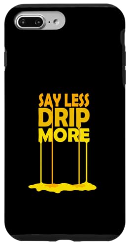 University Varsity-�S�[���h�J���[ Say Less Drip More Yellow �X�}�z�P�[�X iPhone 7 Plus/8 Plus �p