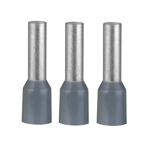 ERKO Aderendhülsen Aderquerschnitt 0,14 mm2 Länge 6 mm 100 Stück professionelle Kabelschuhe aus galvanisch verzinktem Kupfer mit Polyamidisolierung, Kabel Steckverbinder für Elektriker