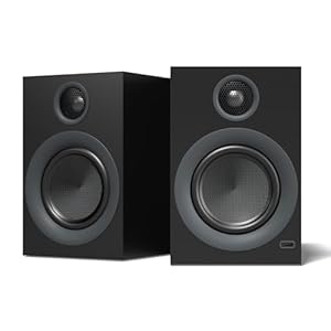 Bluetooth Bookshelf Speakers, 75W Powered Active Speaker with 4 Inch Woofer, HiFi Speaker with aptX Bluetooth USB for Home, Studio, Gaming, Set of 2, Black