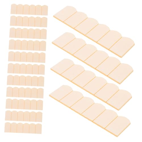 EXCEART 48個ドールハウス用未塗装木製屋根ル ミニ魚鱗形状 小型住宅 園用屋根瓦モデル