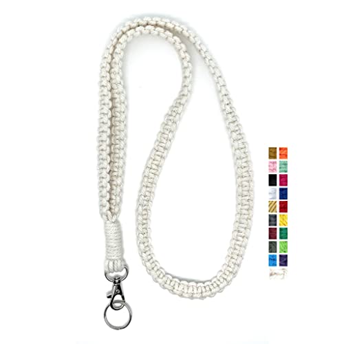 Macrame Neck Lanyard For Id Badges And Keys | Strong And Durable Construction | Comfortable All-Day Wear | Versatile And Practical | Made In The Usa | Natural Off White #TOP28