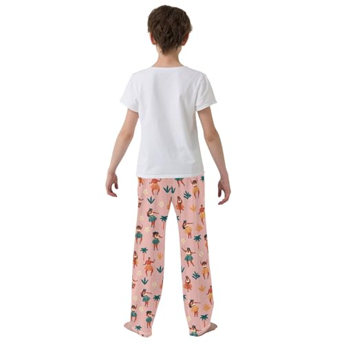 Aloha Dance Boys Long Pants Soft Trousers Elastic Waist Kids Lounge Bottoms with Pockets S-XL3