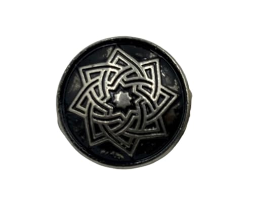 Image of REENA Metal Lotus 12 (6+6) Silver Black Round Button for Coat Blazer Suit, Sherwani and Indian Dresses Sports Coat Uniform Jacket Beautiful Ethnic Classy Design