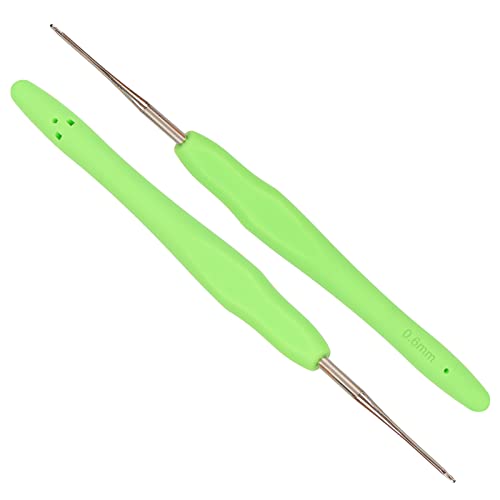 Coopay Small Crochet Hooks 2 Pack, 0.6mm Fine Thin Steel, Ergonomic for Dreadlocks & Locking Hair, UK Size