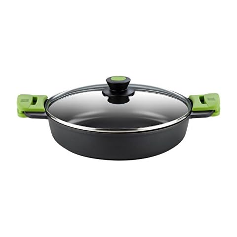 Bra A400536 Prior Cacerola baja con tapa de cristal y asas de silicona Cover