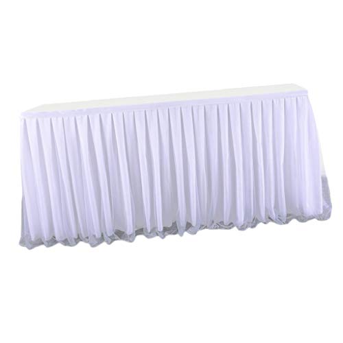 Flameer tafelkleed tule tafelrok wit voor babyshower, bruiloft, verjaardag, kinderverjaardag - Image 3