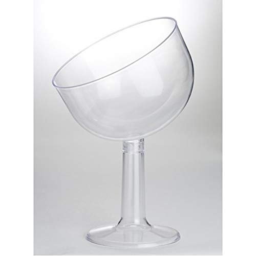 Contenitore Ciotola COPPA Vino INCLINATA - in plastica TRASPARENTE - Alzata per caramelle, marshmallow, dolci ecc. - Addobbo, decorazione tavola torta, buffet ecc.
