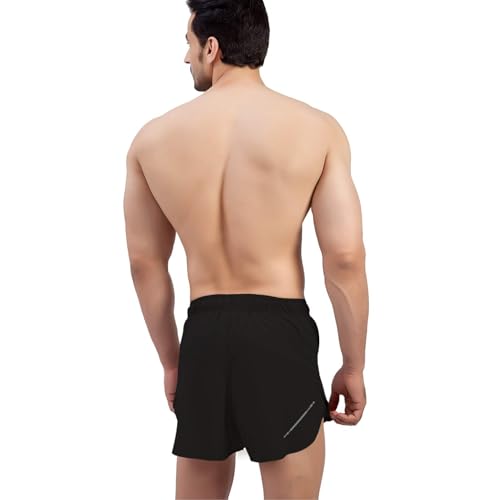 Image of Flyer Size- M Mens 3 inch Ultra Running Marathon Split Shorts with Inner Mesh Liner Black