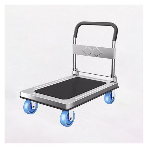 Chariot à plateau mobile pliable noir équipé de roues TPR