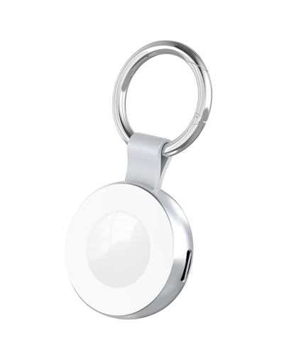 Portable Charger with Keychain for Apple Watch - Aluminum Alloy Travel Charger for iWatch Compatible with iPhone Cable Magnetic Wireless Charger