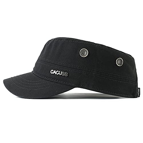 Cacuss Men's Cotton Army Cap Cadet Hat Trucker Dad Hat Military Flat Top Adjustable Classic Baseball Cap #TOP1