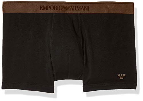 Emporio Armani Men's Shiny Logoband Boxer Brief, Black, L